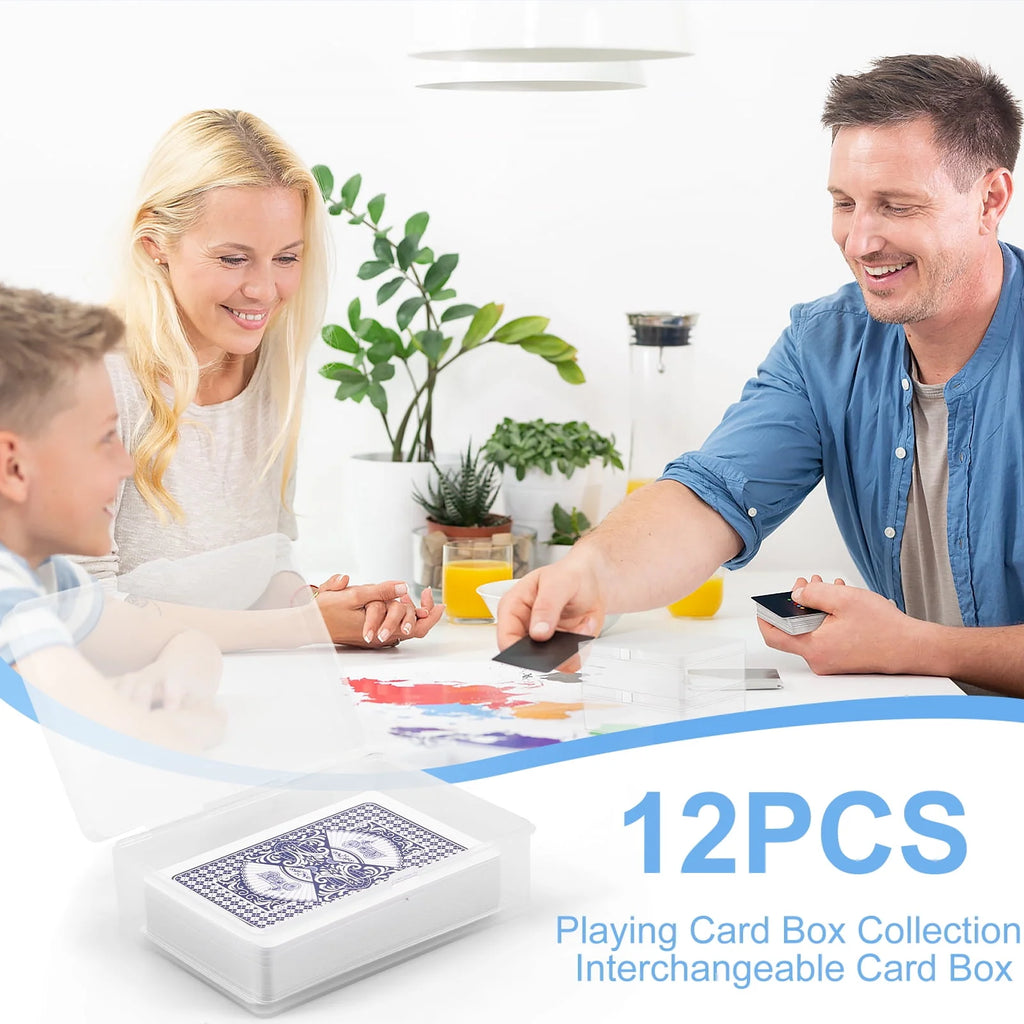 12 Pcs Clear Plastic Trading Card Storage Box with Lid F71272