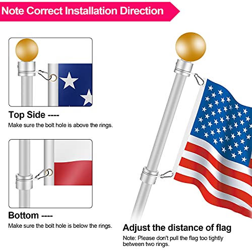 2 Pcs 360° Rotating Aluminum Alloy Flag Pole Rings for 1 Inch Diameter X4697