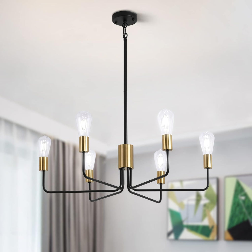 Black 8-Light Candle Chandelier Ceiling Light Fixture U6289