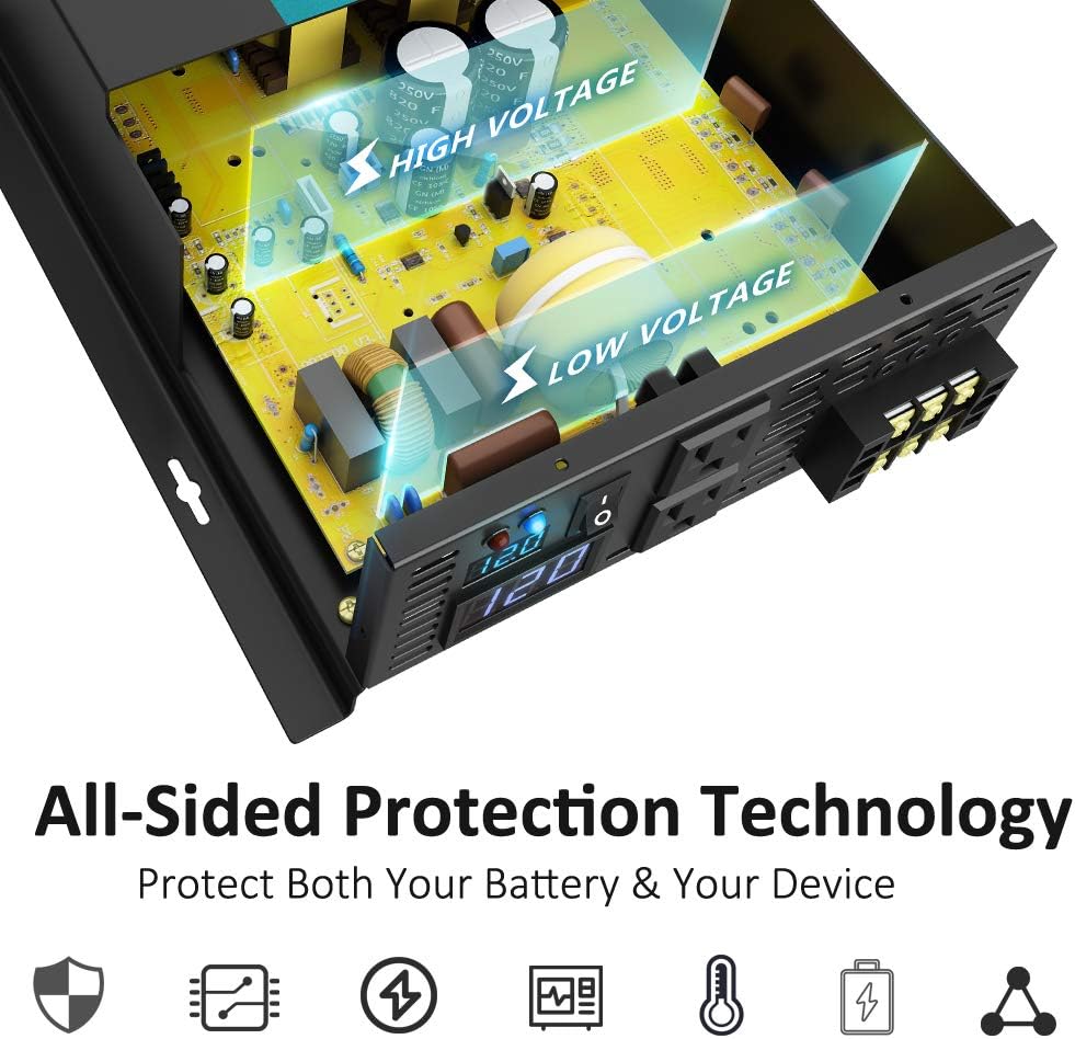 3000 Watt Continuous 6000 Watt Peak 36v Pure Sine Wave Power Inverter with 2 AC Outlets H420