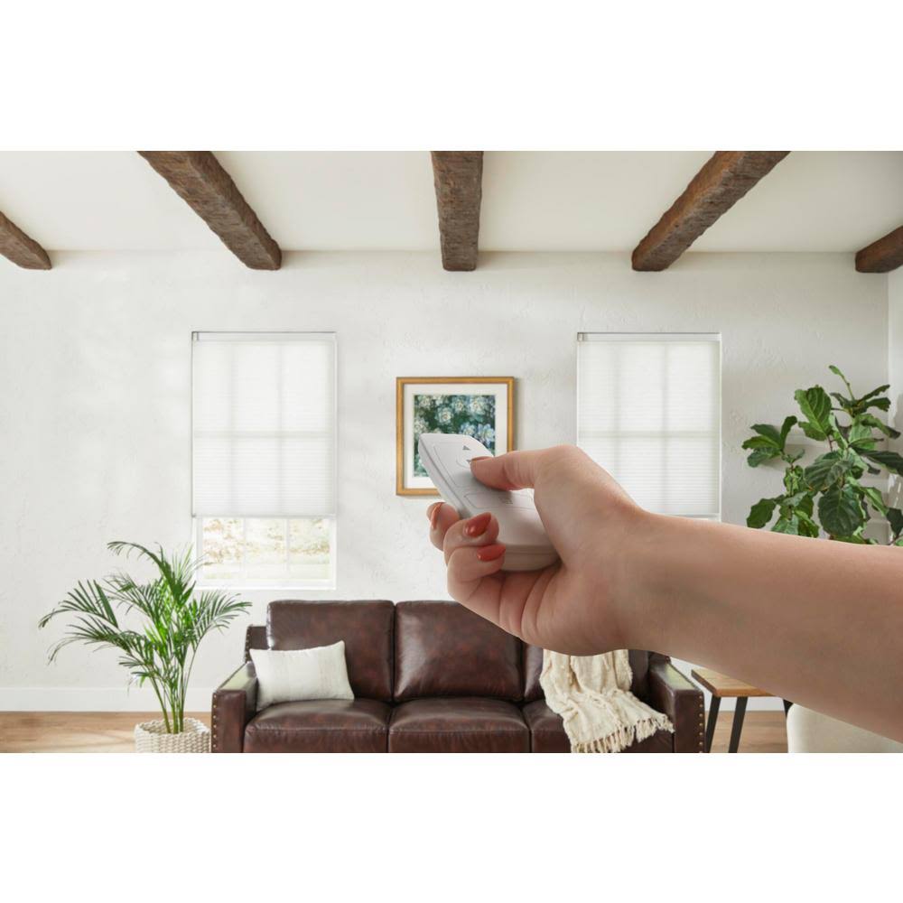White Cordless Light Filtering Motorized Cellular Shade 61 in. W x 72 in. L C79006