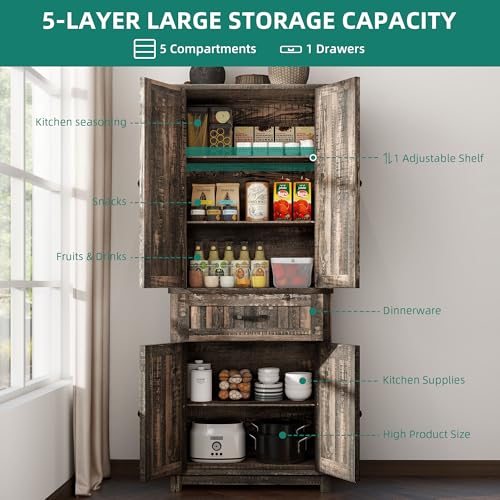 White Tall Storage Cabinet with 2 Drawers W625389