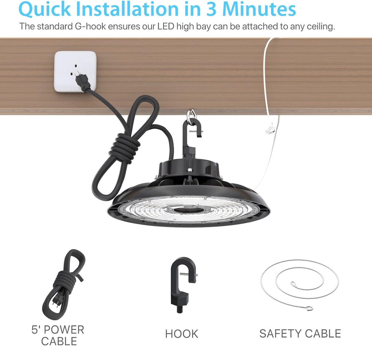 UFO LED High Bay Light 150W 5000K Daylight with 110V Plug W172295