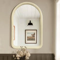 Cream White Arched Full Length Flannel Mirror P945