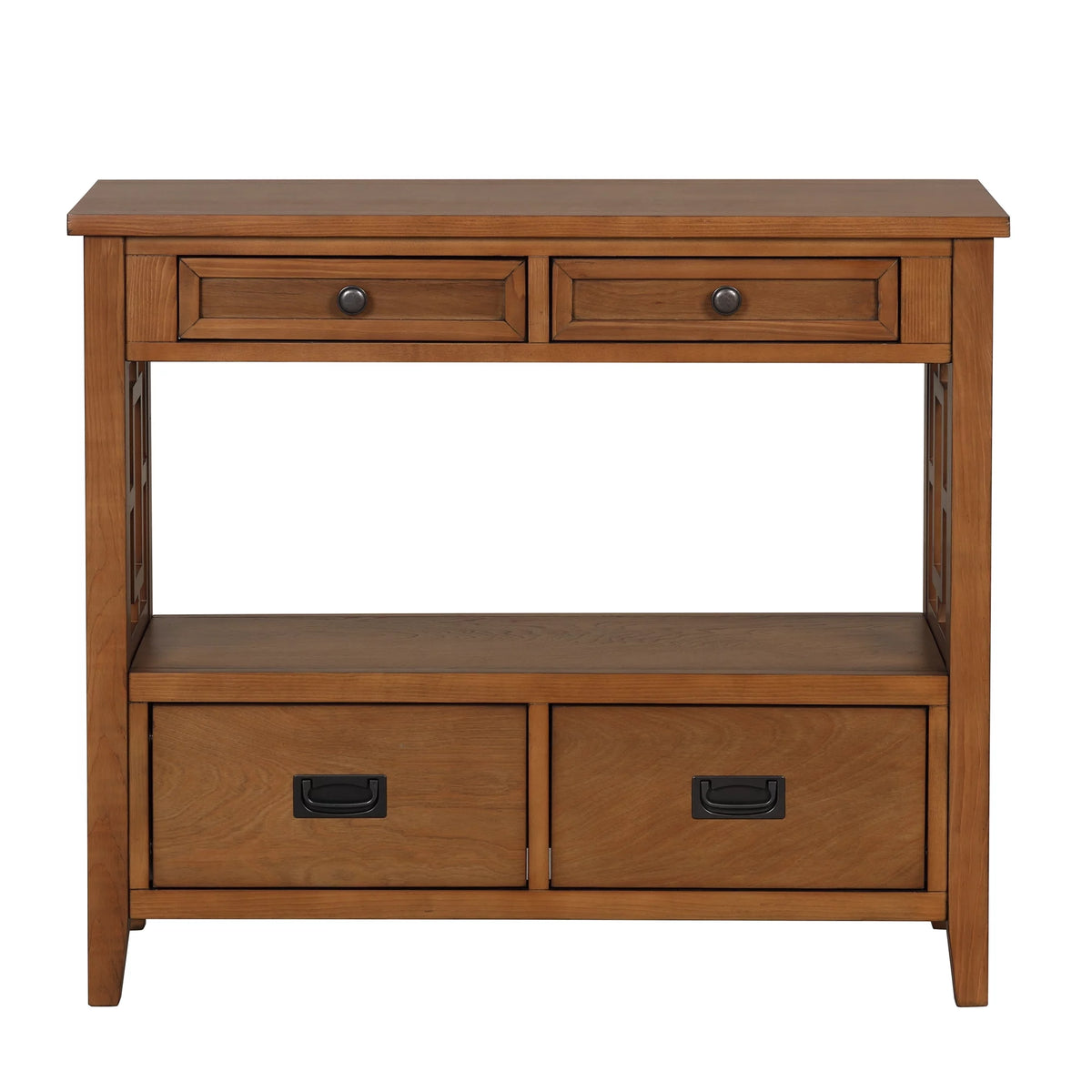 36'' Pine Wood Console Table with 4 Drawers & 1 Storage Shelf J90660