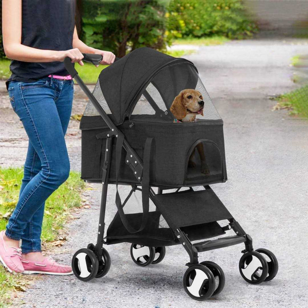 3-in-1 Pet Stroller with Detachable Carrier & Cup Holder M9189