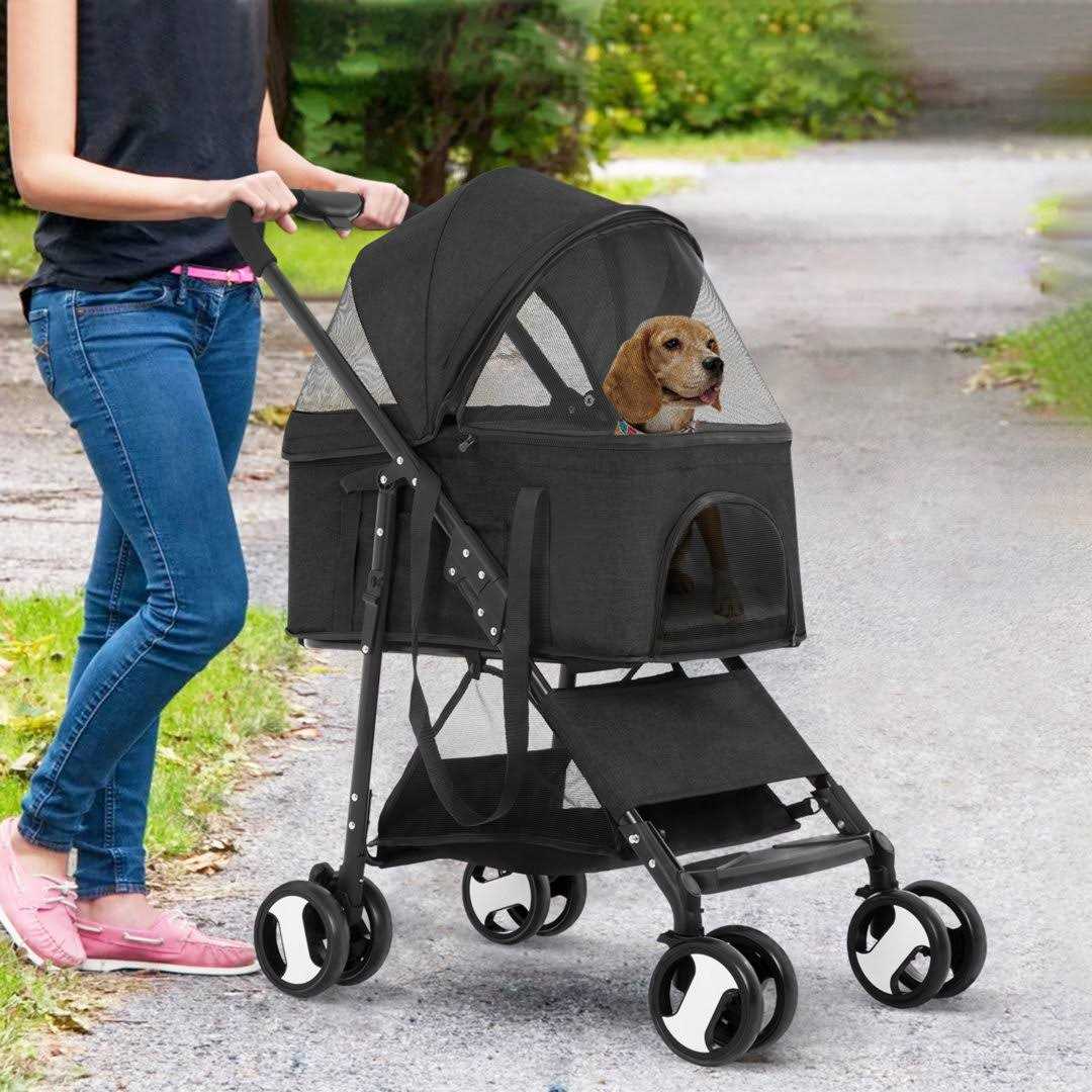 3-in-1 Pet Stroller with Detachable Carrier & Cup Holder M9189