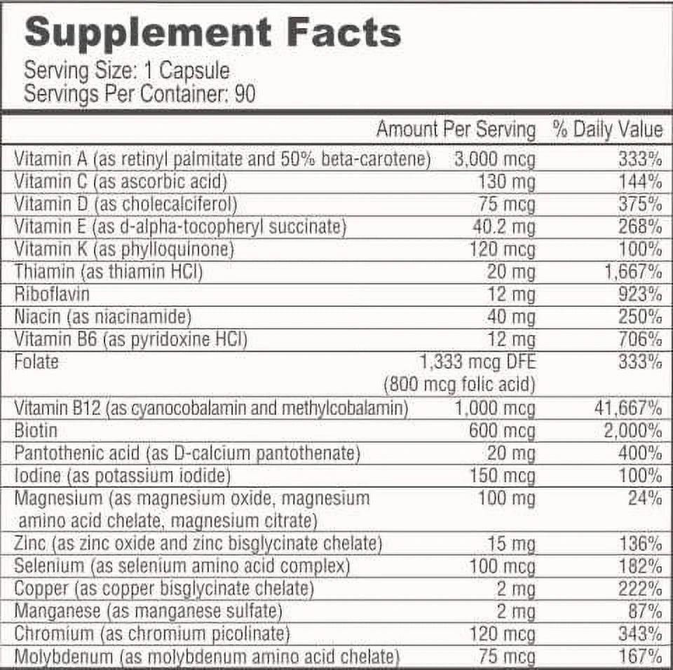 3-Month Supply Iron Free Bariatric Multivitamin Capsules and Calcium Citrate Soft Chews D495