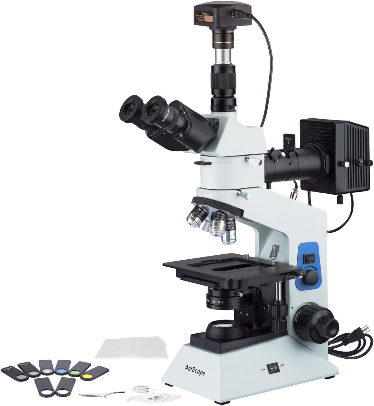 40x-800x Polarizing Metallurgical Microscope with Top and Bottom Lights and 18MP USB3.0 Camera V8089