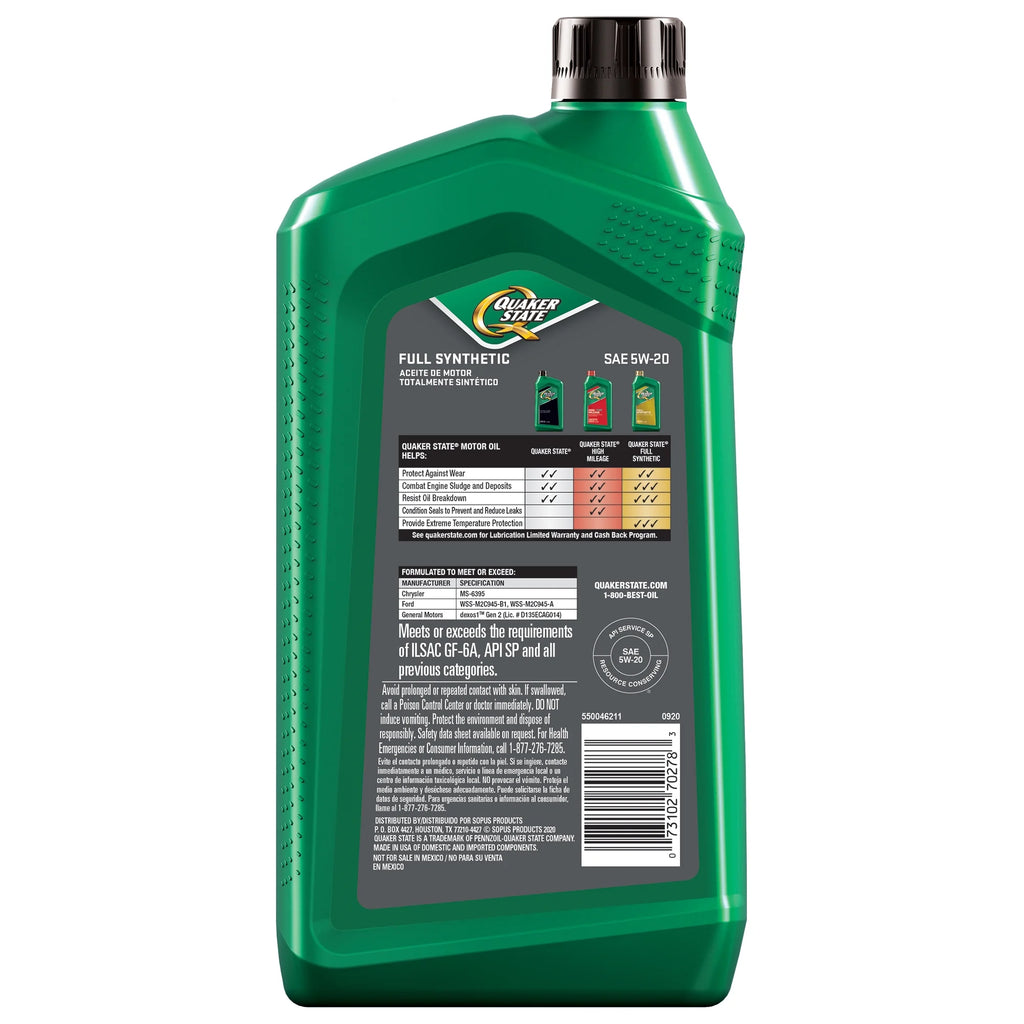 Full Synthetic 5W-20 Motor Oil, 1-Quart O180