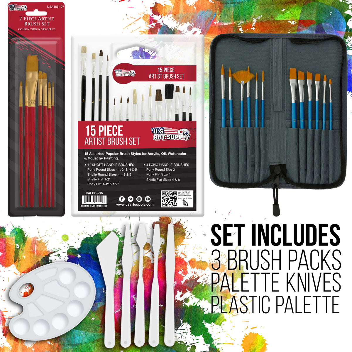 72-Piece Acrylic Painting Set with Easel and Brushes K108