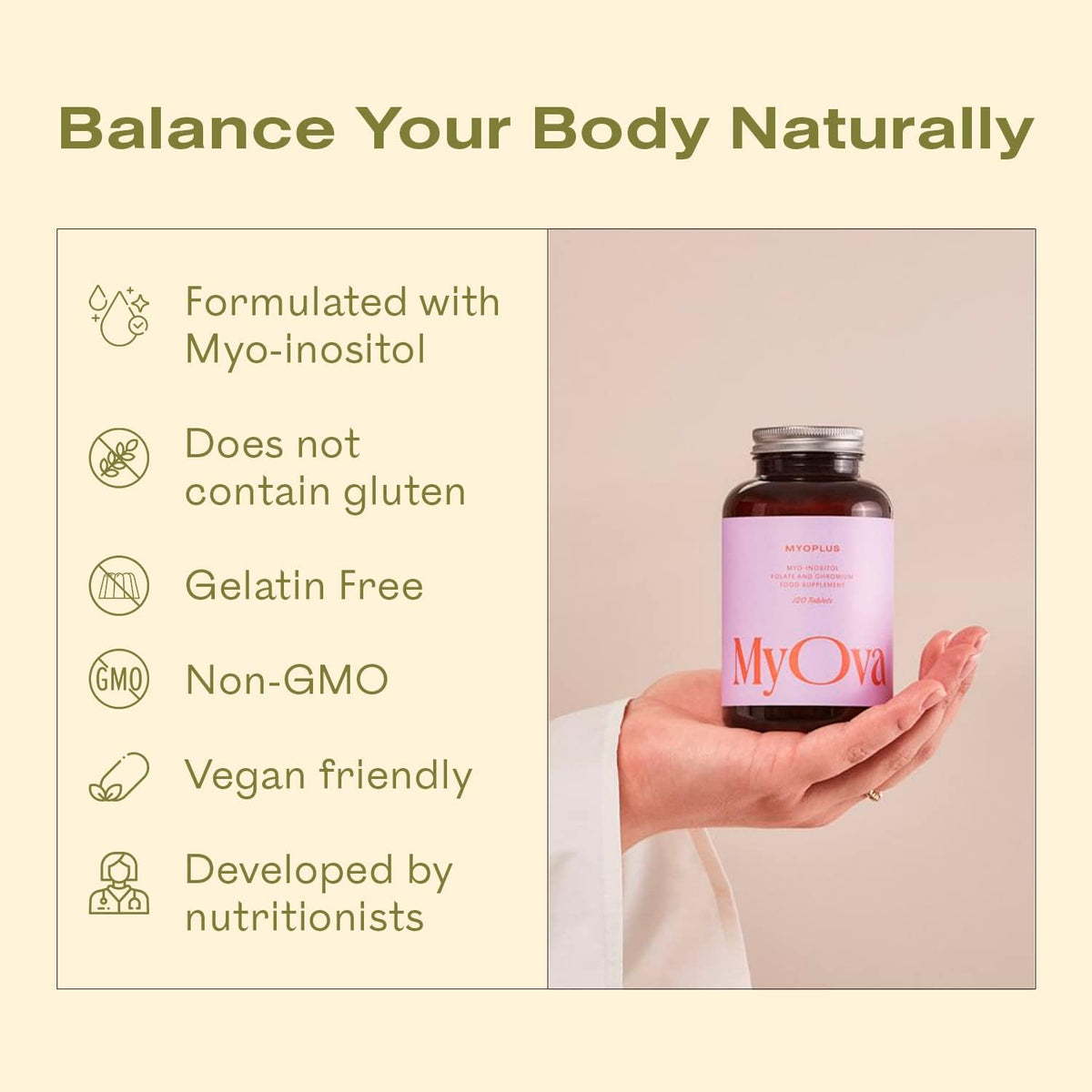 120 Vegan Tablets Myo Inositol Supplement S290771