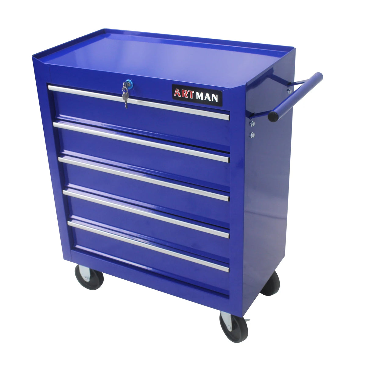 Blue 5 Drawers Rolling Tool Chest Cabinet with Wheels U731