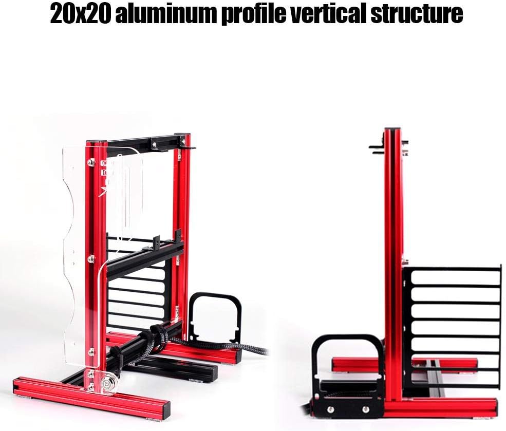 Red Aluminum Open Air Frame Computer Chassis Case U461