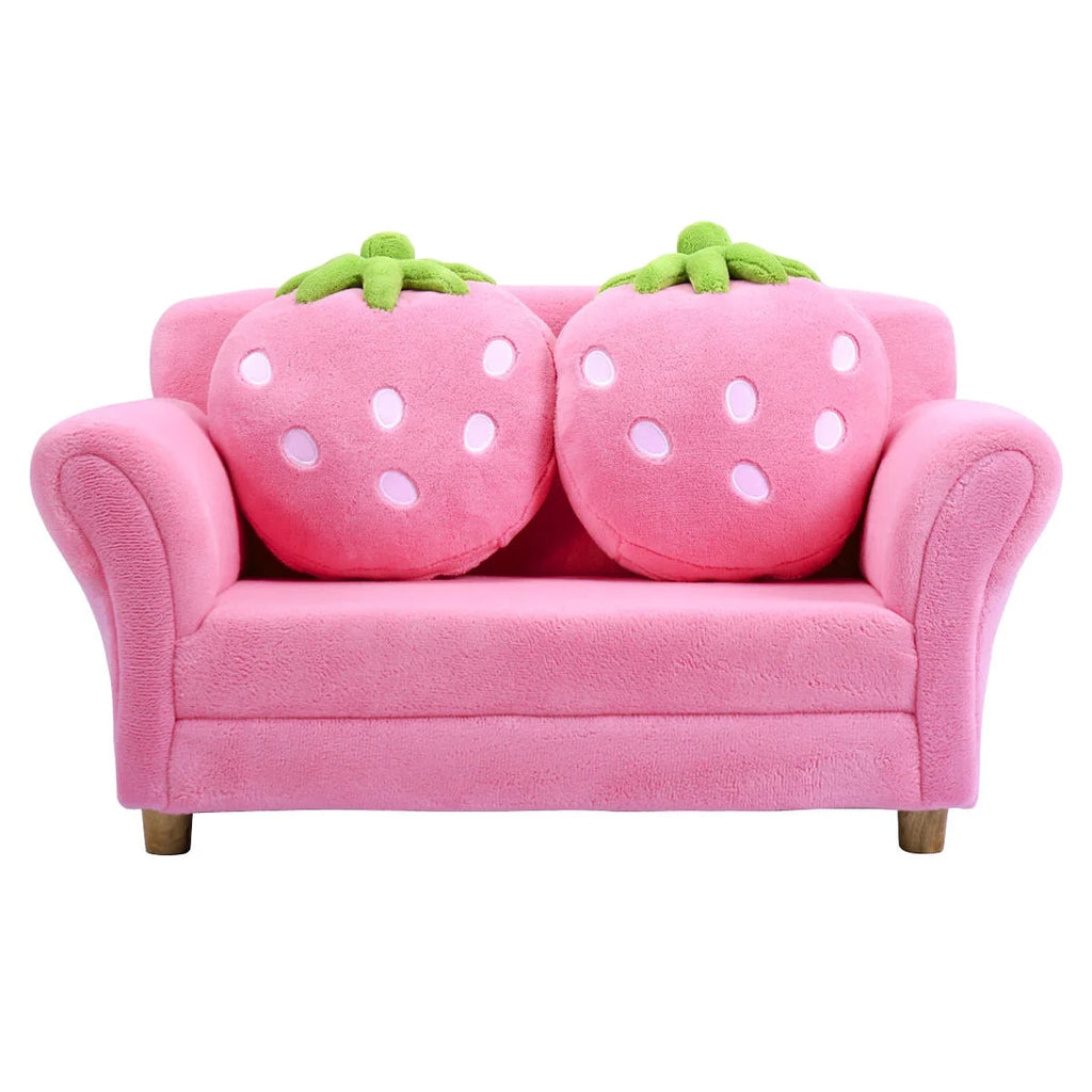Kids Sofa Armrest Chair with 2 Pillow Pink G69684