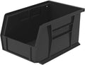 Plastic Storage Bin Hanging Stacking Containers, 9-Inch x 6-Inch x 5-Inch, Black, 12-Pack N190669