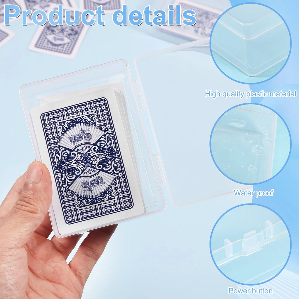 12 Pcs Clear Plastic Trading Card Storage Box with Lid F71272