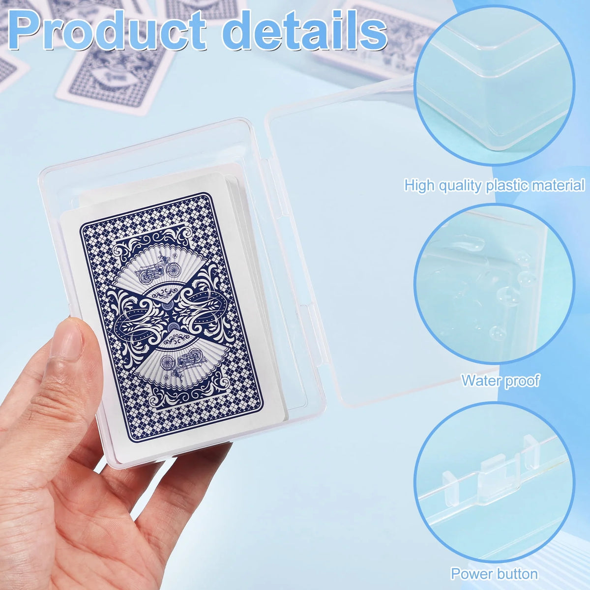 12 Pcs Clear Plastic Trading Card Storage Box with Lid F71272