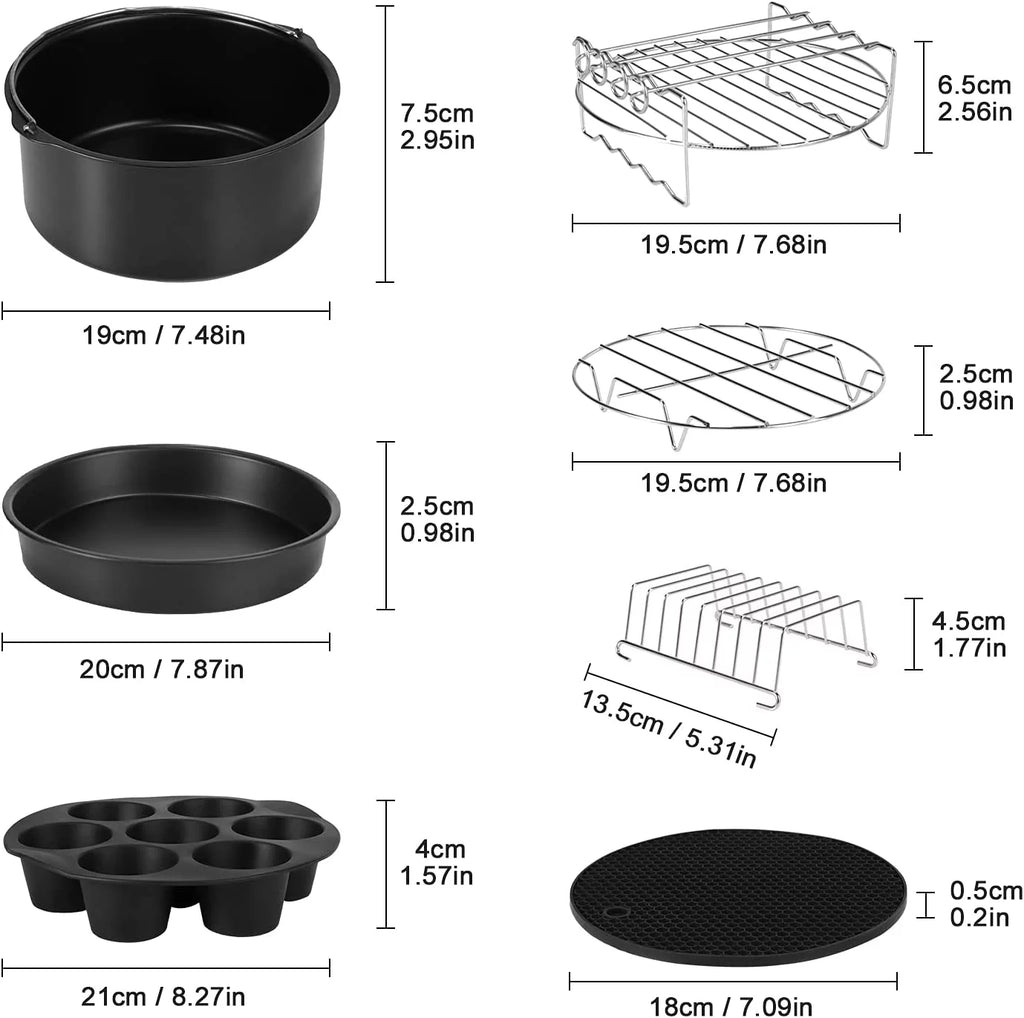 14 Pcs BBQ Tools Air Fryer Accessories with Storage Bag P260360