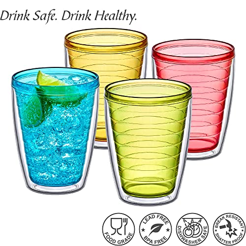 16-Ounce Insulated Plastic Tumblers Set of 4 I979479
