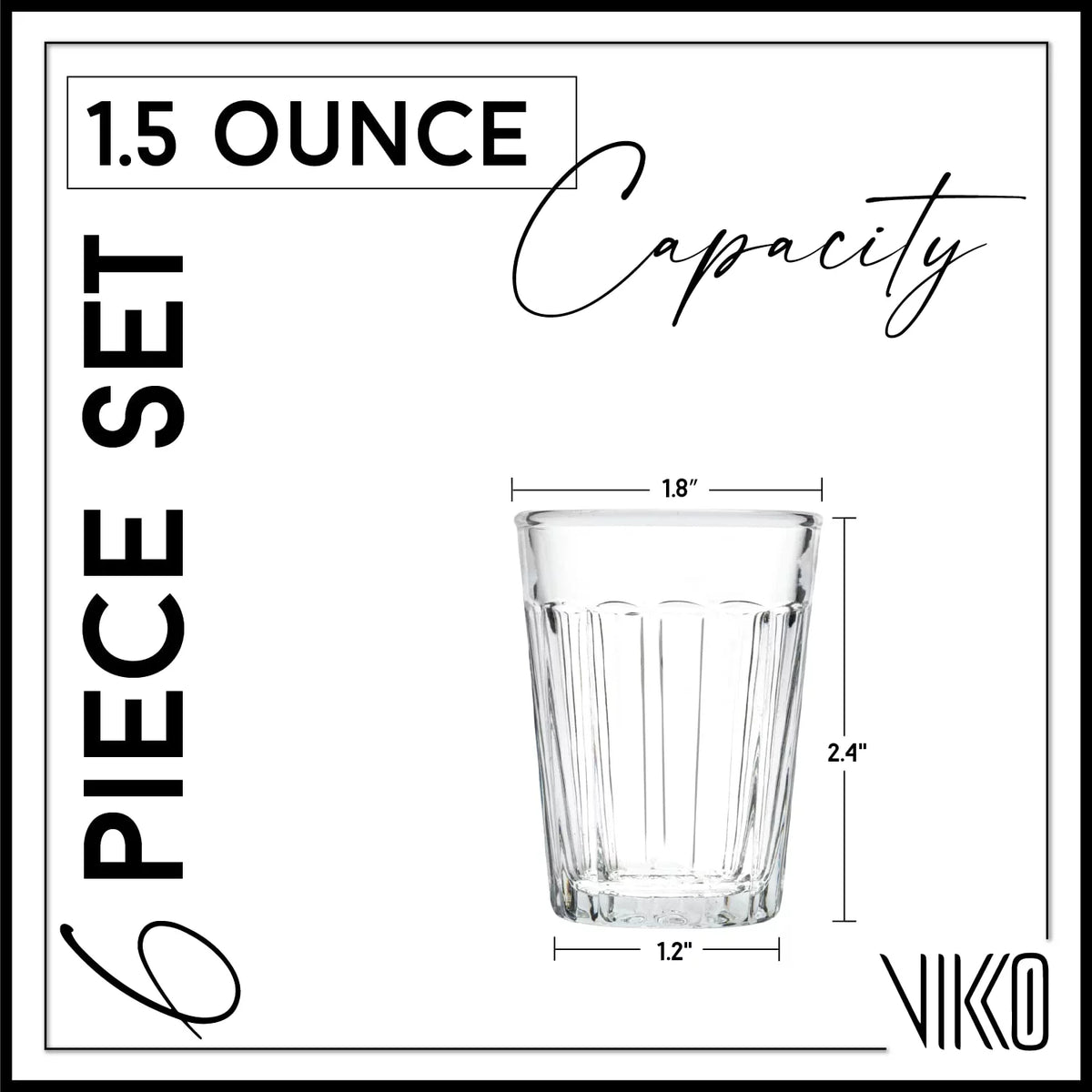 1.5 Ounce Shot Glasses Set of 6 H898