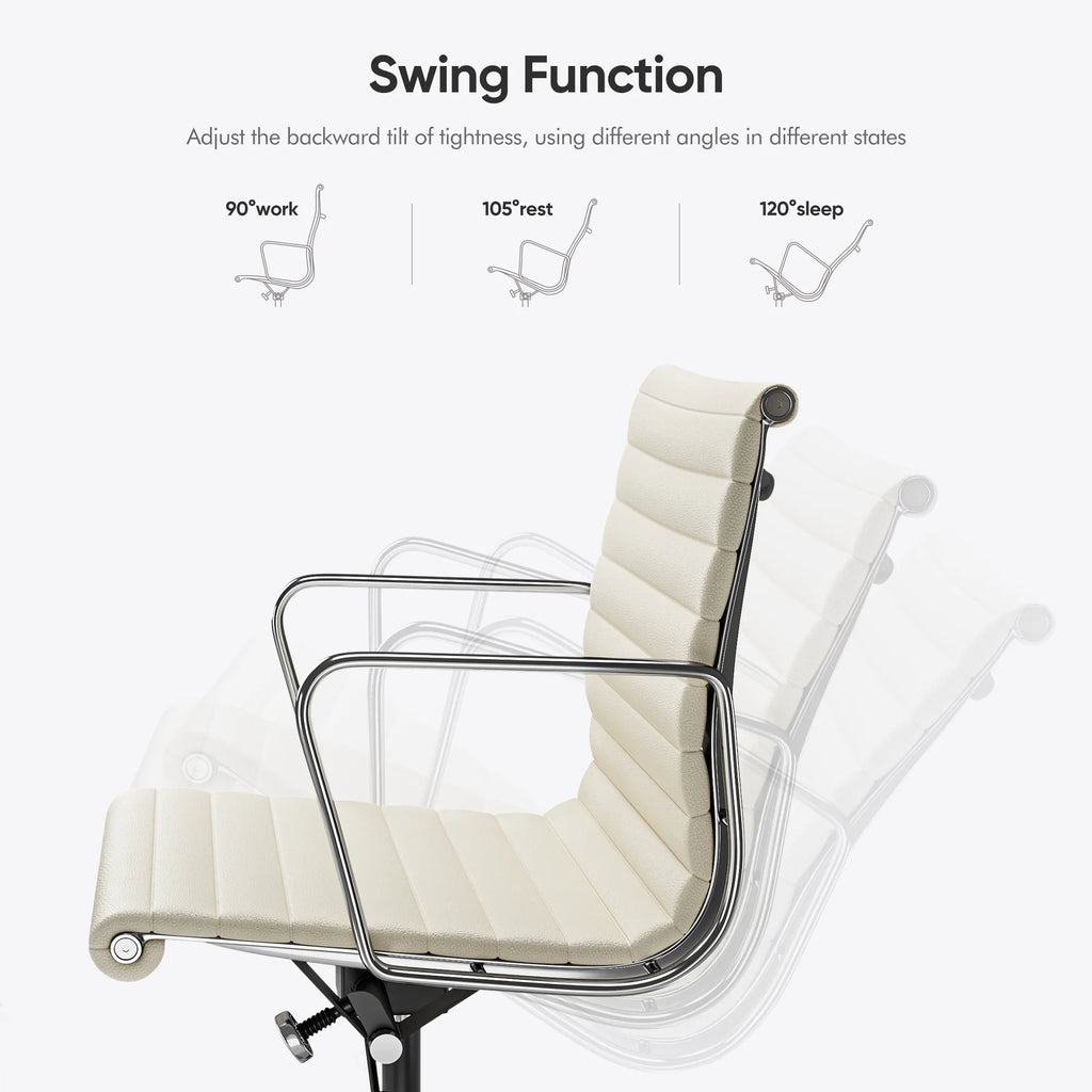 White Ergonomic Leather Office Chair I677