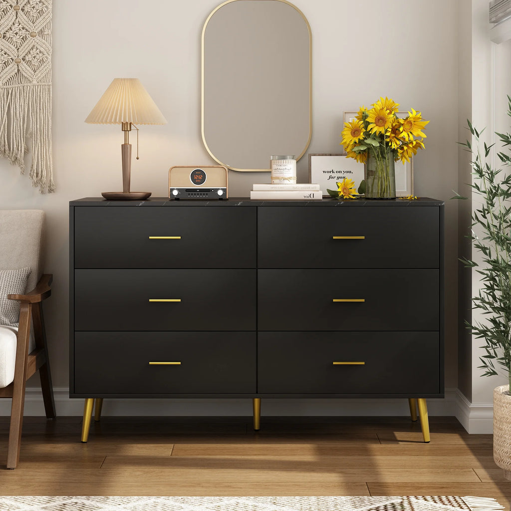 White 7 Drawer Wood Dresser M1436