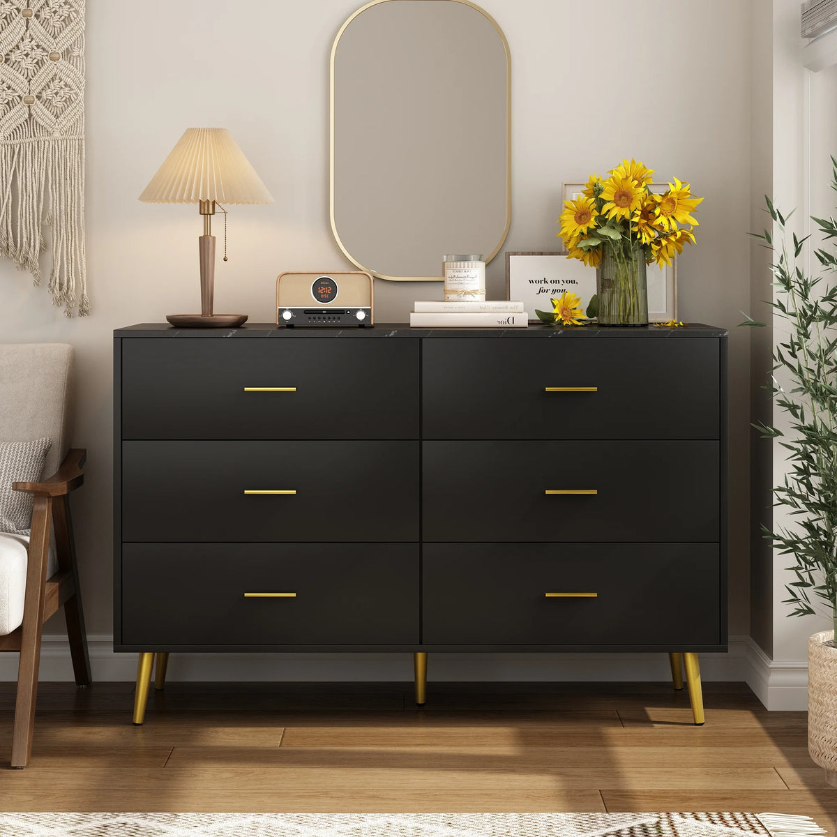 White 7 Drawer Wood Dresser M1436