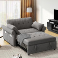 Blue Gray 55'' Convertible Sleeper Sofa with Pullout Bed and 2 Pillows G558