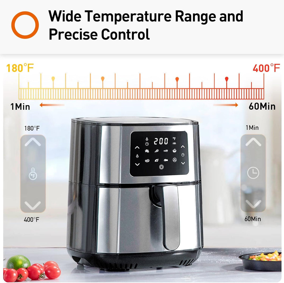 5.8Qt Stainless Steel Air Fryer Toaster Oven P435356