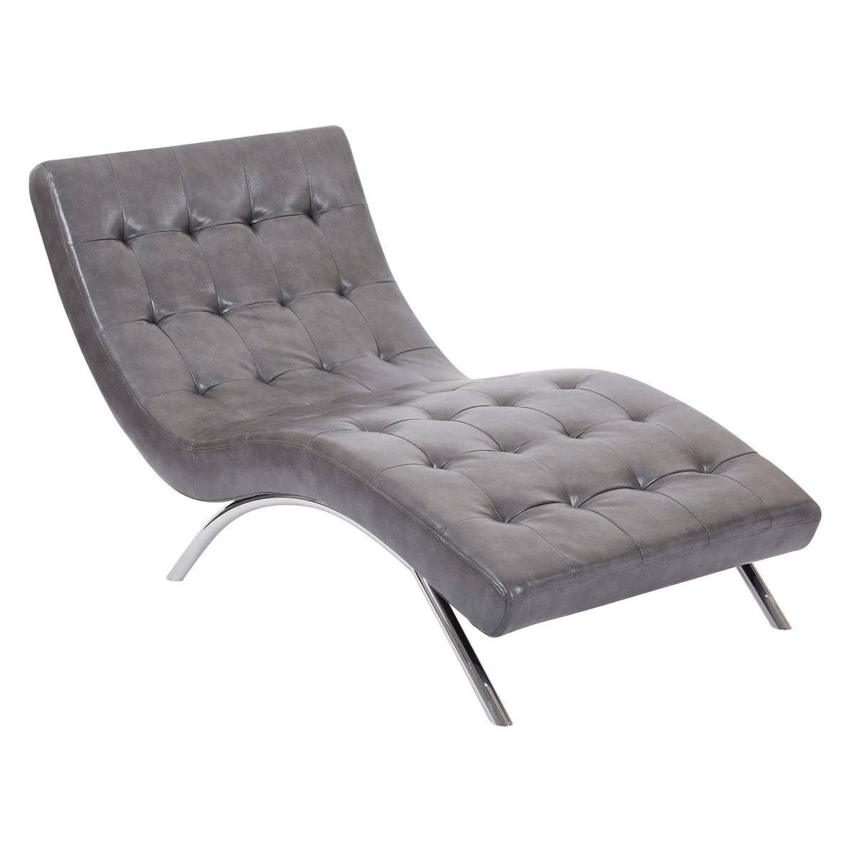 Tufted Chaise Pewter D29082