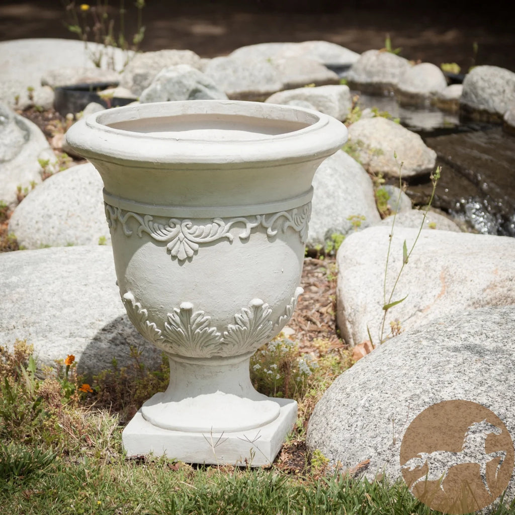White Stone Planter D7949