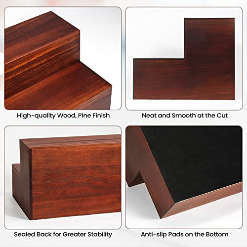 2 Pack 16 Inch 2 Tier Real Wood Bar Shelves J48427