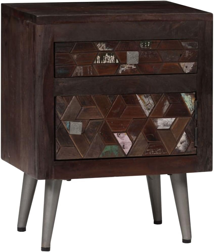 Solid Reclaimed Wood Side Table 15.7"x11.8"x19.6" U487087