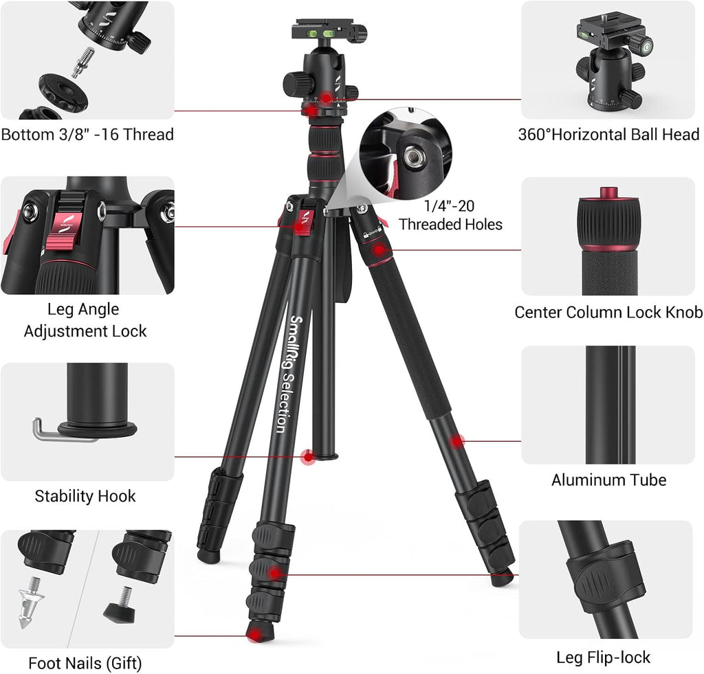 Foldable Aluminum Camera Tripod and Monopod H15414