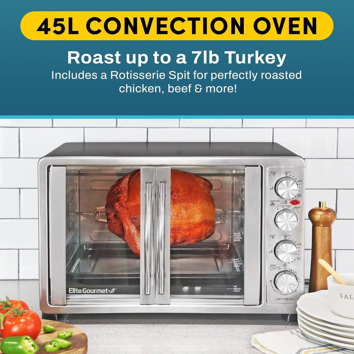 47.5Qt Convection Oven with 4 Control Knobs O83026