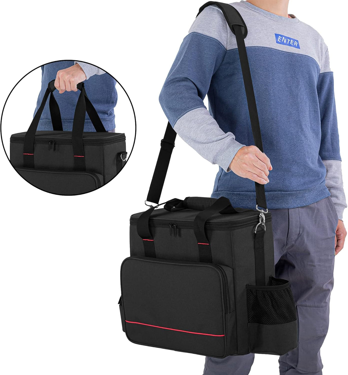 Portable Heater Carry Bag with Pockets and Handles Black R47278