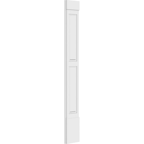 12x22W x 90x22H x 2x22P Two Equal Raised Panel PVC Pilaster with Standard Capital & Base (Pair) Y175