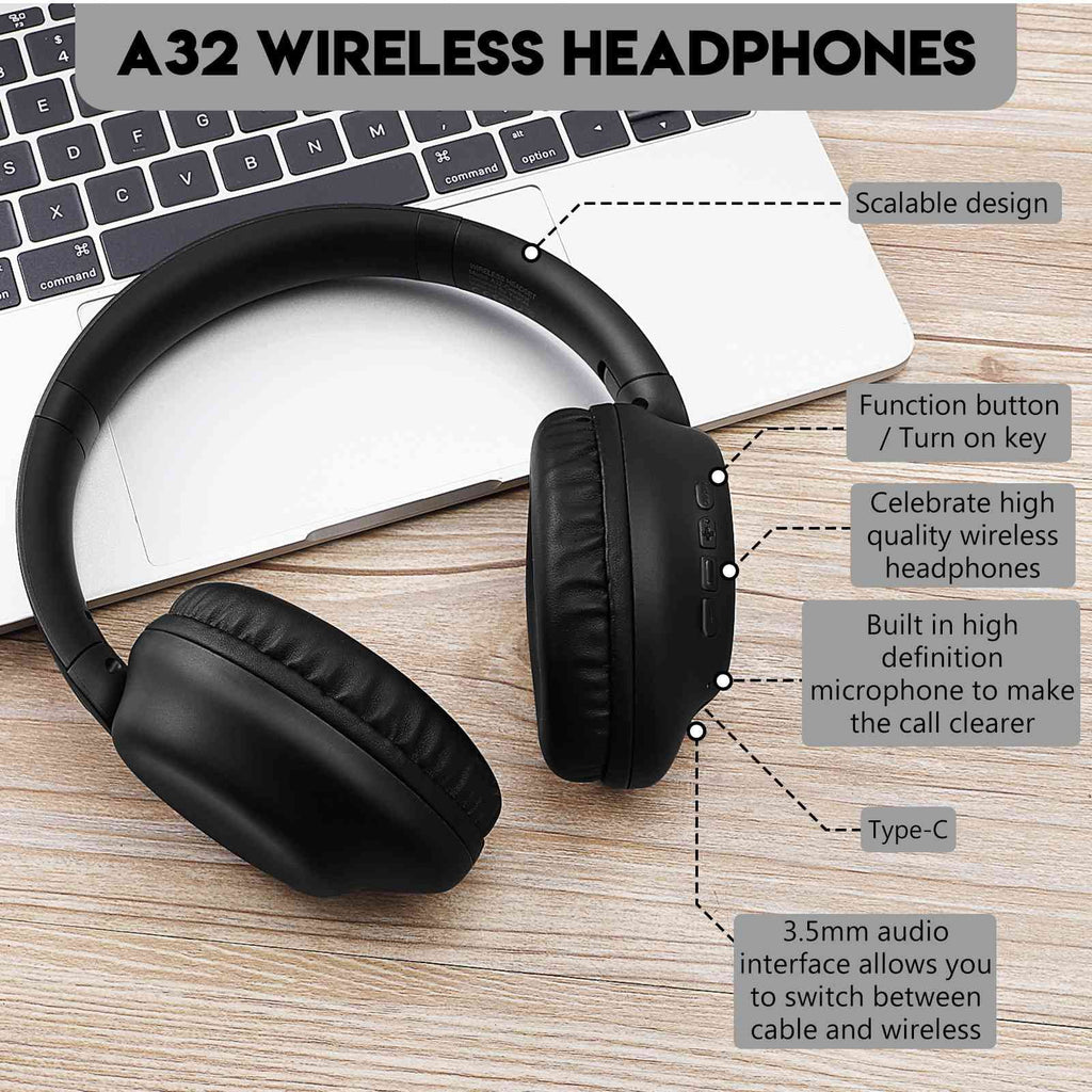 Wireless Bluetooth Over The Ear Headphones with Mic E290