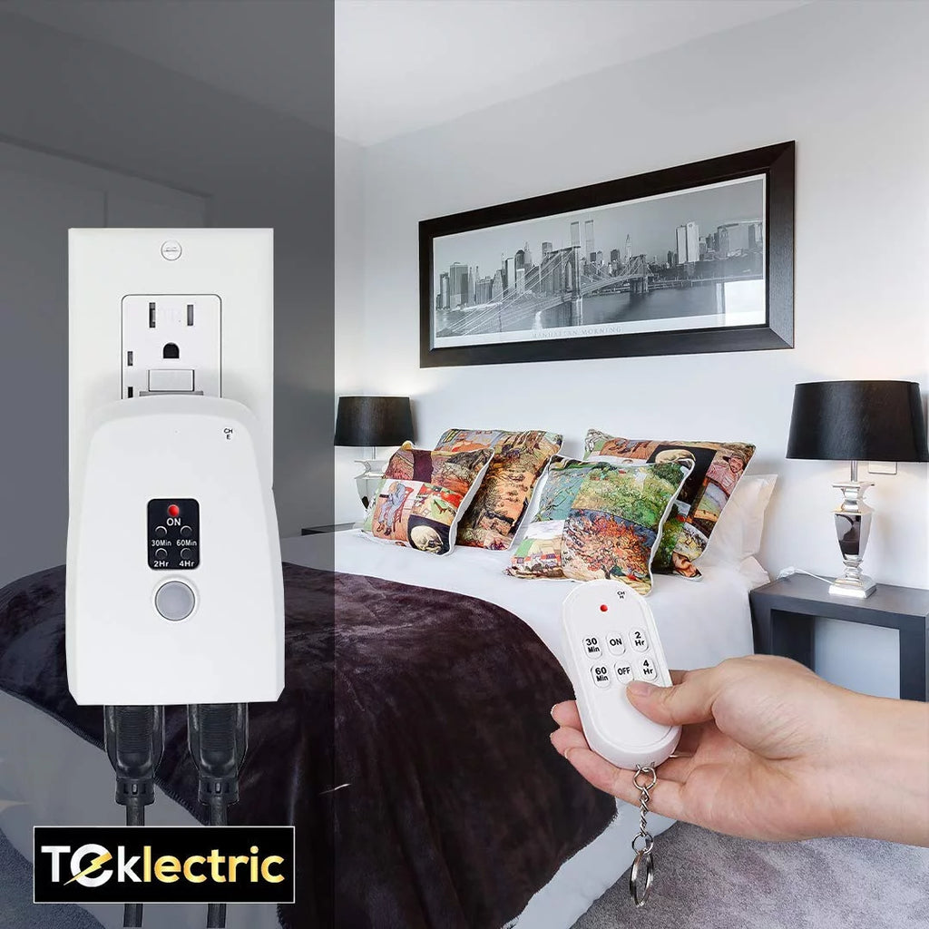 Remote Control Outlet with Countdown Timer, 1000 Watt 15A Heavy Duty V8003