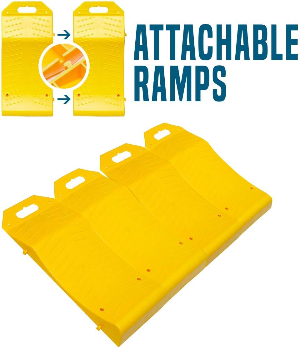 4 Piece Tire Saver Ramps Wheel Protector, Durable Plastic, Pack of 2 U227
