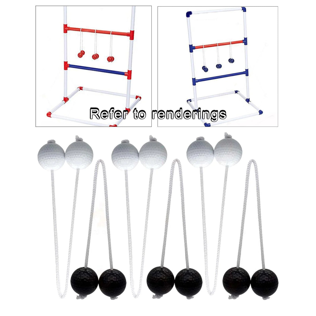 Ladder Throwing Game Outdoor Lawn Yard Beach Game Black and White F35293