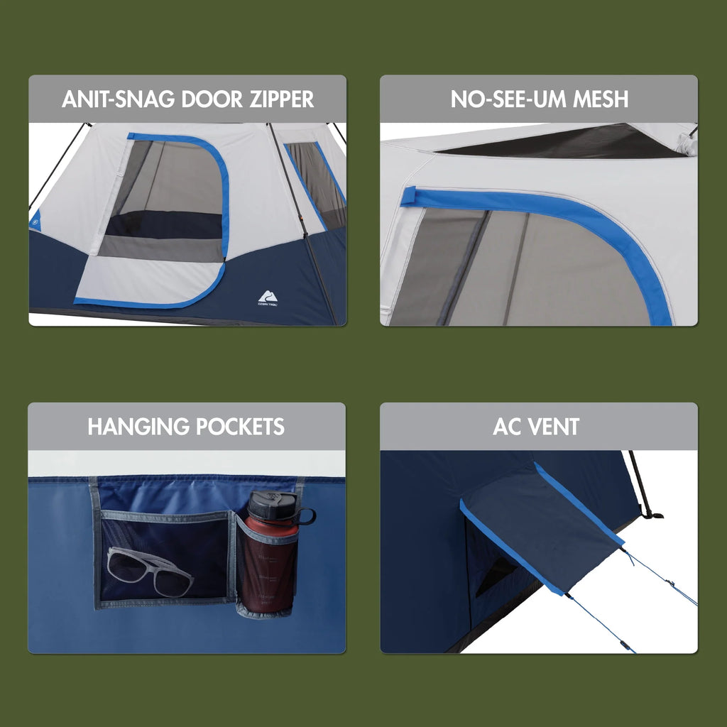 6-Person Instant Cabin Tent with LED Lighted Hub H8859