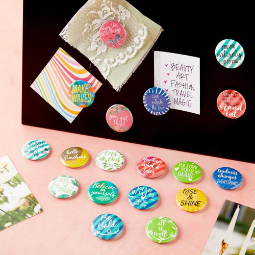 18 Pack Colorful Inspirational Magnets 1.25 In E706