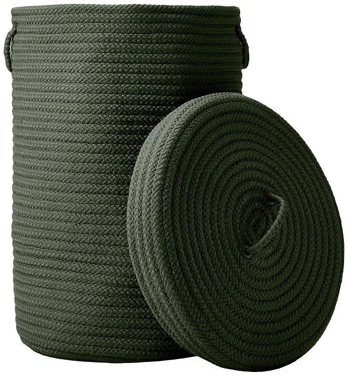 Dark Green 16x16x24 Hamper with Lid V9221