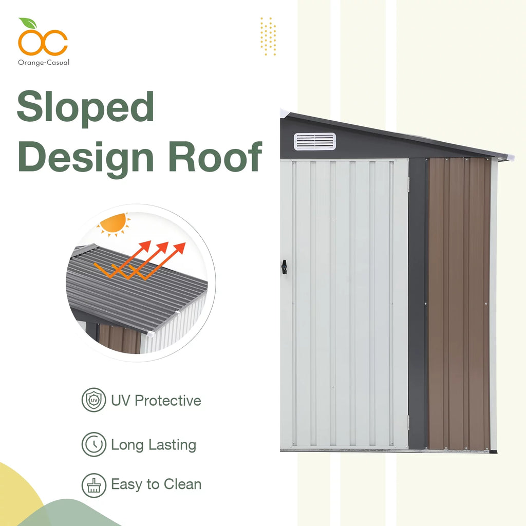 10' x 8' FT Metal Outdoor Storage Shed with Lockable Door L7761