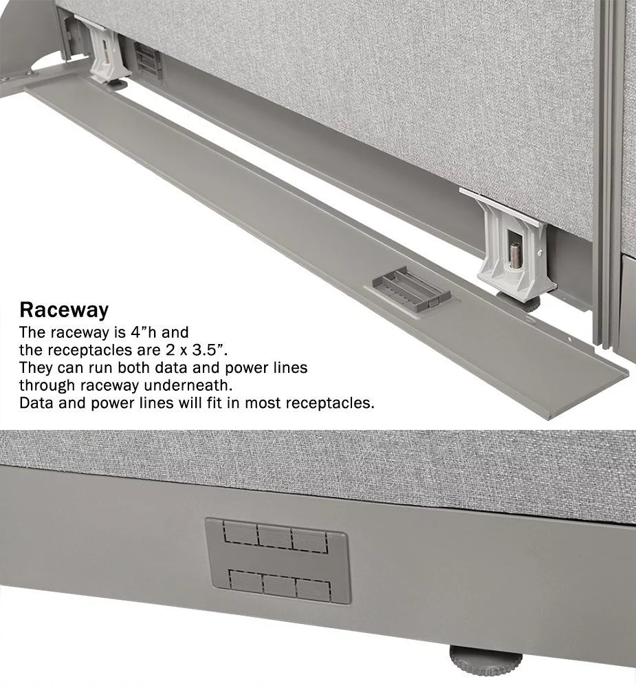 144"W x 72"H Wall Mounted Office Partition Room Divider G1777