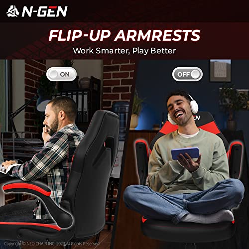 Black Ergonomic PU Leather Computer Chair with Lumbar Support O6374