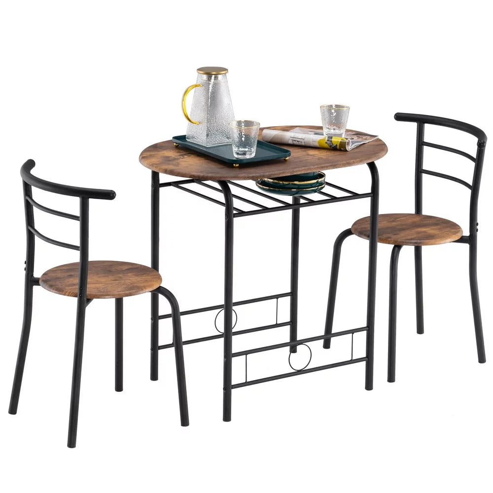 3-Piece Dining Table Set with Metal Frame B8415