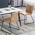 Faux Leather Dining Chairs Set of 2 with Metal Legs H335